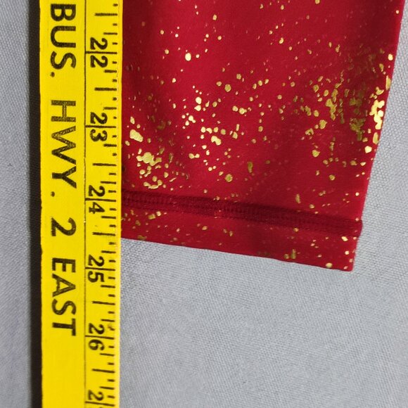 ZYIA Active Leggings women's size 6-8 red with gold decoration Sporty Yoga - Picture 9 of 11